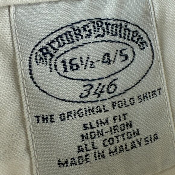 Brooks Brothers 16.5 4/5 Non-Iron Button-Down White Cotton Slim Shirt Mens Adult - Picture 9 of 16